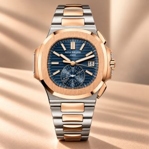 Patek Philippe Nautilus Chronograph 59801AR-001 40.5mm Blue Dial Rose Gold Demi